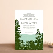 "Mountain View" - Wedding Invitations in Pine Green by Ariel Rutland - Front