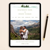 "Mountain View" - Wedding Invitations in Pine Green by Ariel Rutland - FREE Wedding Website