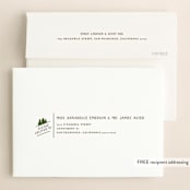 "Mountain View" - Wedding Invitations in Pine Green by Ariel Rutland - FREE Recipient Addressing