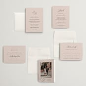 "Arch Monogram" - Wedding Invitations in Dusty Rose by Kelly Schmidt - Invitation Suite
