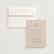 "Arch Monogram" - Wedding Invitations in Dusty Rose by Kelly Schmidt - Invitation with Envelope