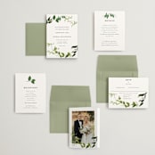 "Greenery" - Wedding Invitations in Fern by Susan Moyal - Invitation Suite