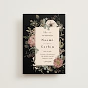 "Peonies & Sage" - Wedding Invitations in Fawn by Susan Moyal - Front