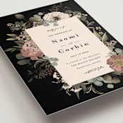 "Peonies & Sage" - Wedding Invitations in Fawn by Susan Moyal - Detail