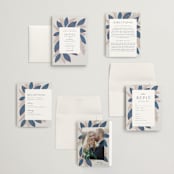"Bouquet" - Wedding Invitations in Cobalt by Jen Owens - Invitation Suite