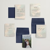 "Daybreak" - Wedding Invitations in Dove by Olivia Kanaley Inman - Invitation Suite