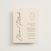 "Script and Monogram" - Wedding Invitations in Sand by Carolyn MacLaren - Front