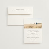 "Picturesque" - Wedding Invitations in Linen by Christie Garcia - Invitation with Envelope