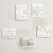 "Numerical" - Wedding Invitations in Lily by Owl and Toad - Invitation Suite