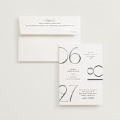 "Numerical" - Wedding Invitations in Lily by Owl and Toad - Invitation with Envelope