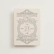 "Deco Nouveau" - Wedding Invitations in Cream by GeekInk Design - Front