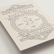 "Deco Nouveau" - Wedding Invitations in Cream by GeekInk Design - Detail