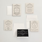 "Deco Nouveau" - Wedding Invitations in Cream by GeekInk Design - Invitation Suite