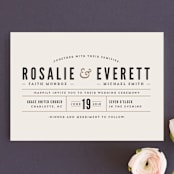 "Classic Type" - Wedding Invitations in Mocha by Melissa Egan of Pistols - Front