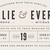 "Classic Type" - Wedding Invitations in Mocha by Melissa Egan of Pistols - Detail