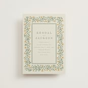 "Framed Floral" - Wedding Invitations in Mustard by Baumbirdy - Front