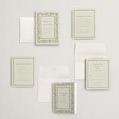 "Framed Floral" - Wedding Invitations in Mustard by Baumbirdy - Invitation Suite
