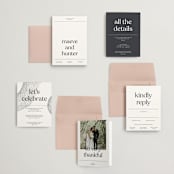 "Memo" - Wedding Invitations in Charcoal by Blustery August - Invitation Suite