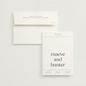 "Memo" - Wedding Invitations in Charcoal by Blustery August - Invitation with Envelope