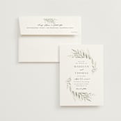 "Sweeping" - Wedding Invitations in Linen by Carolyn Nicks - Invitation with Envelope