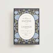 "Hydrangea Garden" - Wedding Invitations in Navy by Susan Zinader - Front