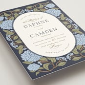"Hydrangea Garden" - Wedding Invitations in Navy by Susan Zinader - Detail