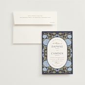 "Hydrangea Garden" - Wedding Invitations in Navy by Susan Zinader - Invitation with Envelope