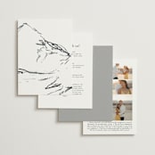 "Sketched Mountains" - Wedding Invitations in Snow by Mere Paper - Back of Card Options