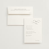 "Sketched Mountains" - Wedding Invitations in Snow by Mere Paper - Invitation with Envelope