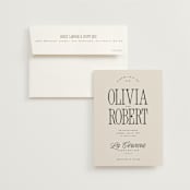 "Riviera" - Wedding Invitations in Linen by Kelly Schmidt - Invitation with Envelope