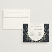 "Vintage Botanicals" - Wedding Invitations in Sage by GeekInk Design - Invitation with Envelope