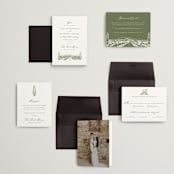 "Vineyard" - Wedding Invitations in Olive by Sarah Brown - Invitation Suite