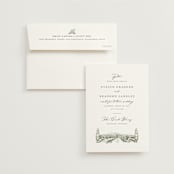 "Vineyard" - Wedding Invitations in Olive by Sarah Brown - Invitation with Envelope