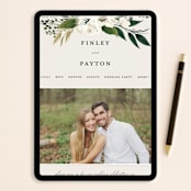 "Botanical Ring" - Wedding Invitations in Ivory by Susan Moyal - FREE Wedding Website