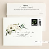 "Botanical Ring" - Wedding Invitations in Ivory by Susan Moyal - FREE Recipient Addressing