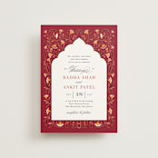 "Jaipur" - Wedding Invitations in Ruby by Mansi Verma - Front