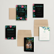"Embroidery" - Wedding Invitations in Noche by Jackie Crawford - Invitation Suite
