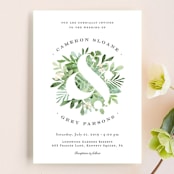 "Leafy ampersand" - Wedding Invitations in Mint Leaf by Jennifer Wick - Front