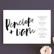 "Love Actually" - Wedding Invitations in Onyx by Design Lotus - Front
