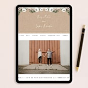 "Krafted Florals" - Wedding Invitations in Blush by Lehan Veenker - FREE Wedding Website