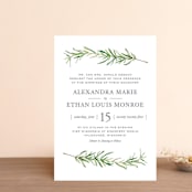 "Simple Sprigs" - Wedding Invitations in Fern by Erin Deegan - Front
