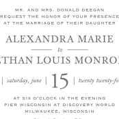 "Simple Sprigs" - Wedding Invitations in Fern by Erin Deegan - Detail