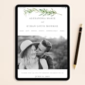 "Simple Sprigs" - Wedding Invitations in Fern by Erin Deegan - FREE Wedding Website