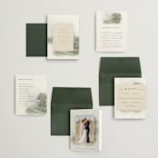 "Hillside" - Wedding Invitations in Moss by Hannah Williams - Invitation Suite