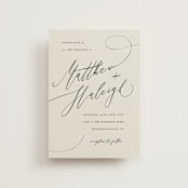 "Tilted Script" - Wedding Invitations in Ivory by Hannah Williams - Front
