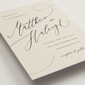 "Tilted Script" - Wedding Invitations in Ivory by Hannah Williams - Detail
