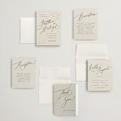 "Tilted Script" - Wedding Invitations in Ivory by Hannah Williams - Invitation Suite