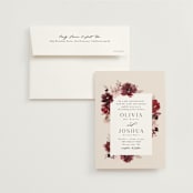 "Emyn" - Wedding Invitations in Burgundy by Itsy Belle Studio - Invitation with Envelope