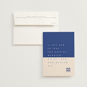 "two toned" - Wedding Invitations in Marseille Bleu by Deborah Chou - Invitation with Envelope