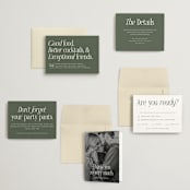 "Highlights" - Wedding Invitations in Forest by Jackie Crawford - Invitation Suite
